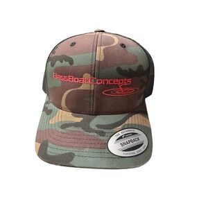 BassBoatConcepts Camo Trucker Hat Mesh Back Snapback Fishing Outdoors Mens